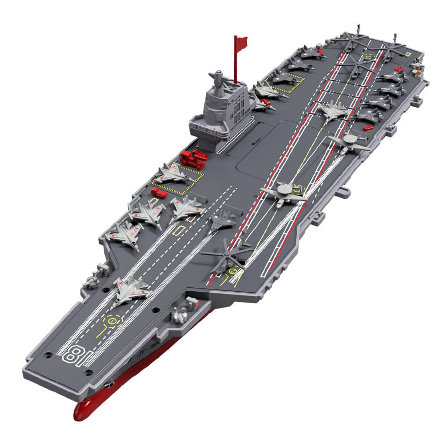 TOUCAN RC HOBBY Bateau RC 2,4 GHz à haute vitesse, navire de guerre télécommandé S19, jouet électrique à eau, batterie RTR, double moteur, recharge USB, pour extérieur