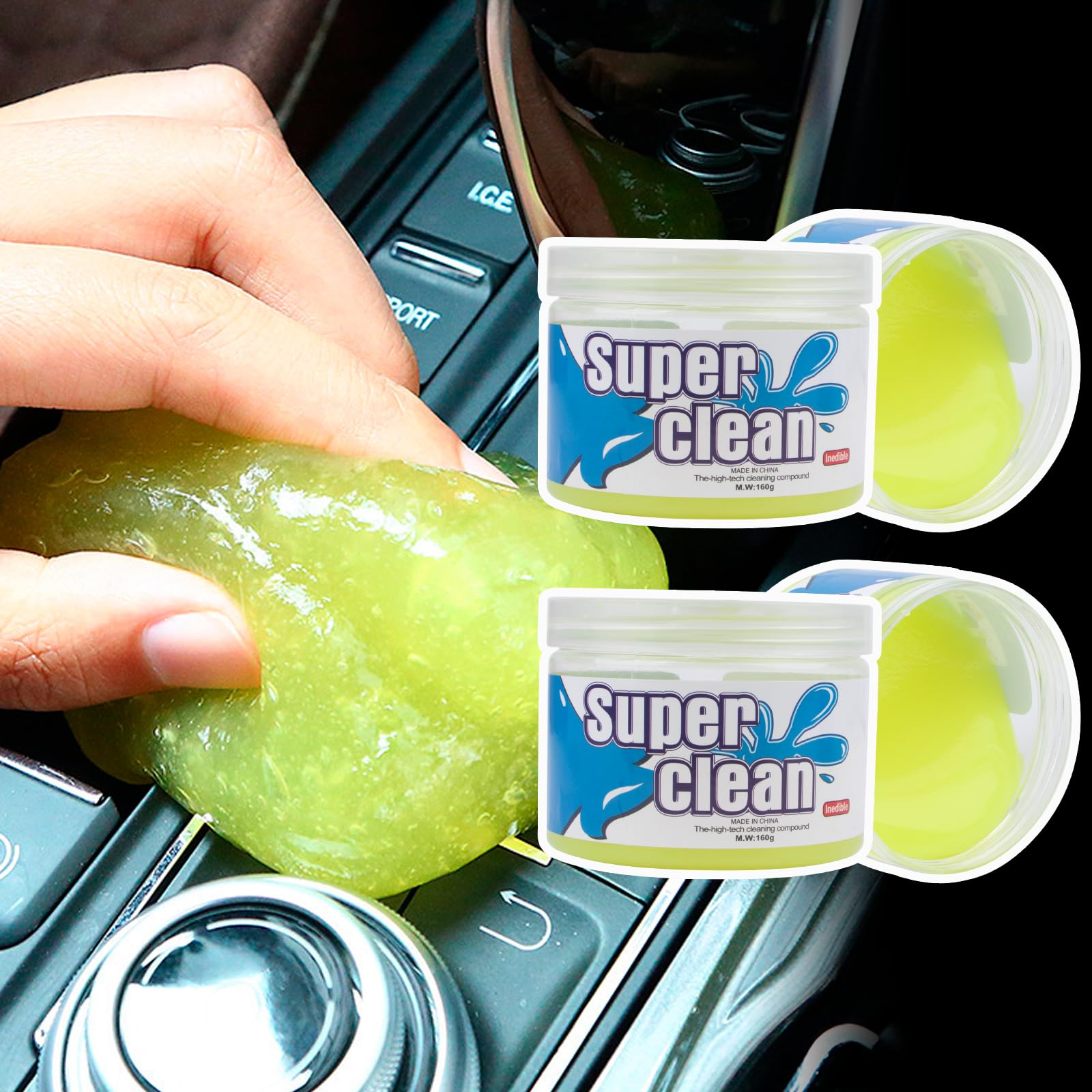 x xotic tech Car Cleaning Gel for Car Detailing Putty Interior Cleaner Slime Reusable Auto Detail Tools Supplies Accessories Valentines Day Gifts for Him Her Men Women Stocking Stuffers Yellow 2 Pack