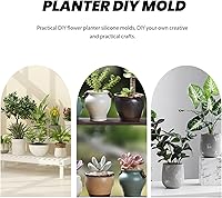 Vista 8 de Moldes de silicona, 1 juego de moldes para maceta, cilindro, molde de silicona, posavasos redondos, molde de silicona, molde de platillo de resina
