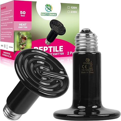 Miniatura 10 de Emisor de calor de cerámica de 100 W (paquete de 2), bombillas de lámpara de calor para reptiles, calentador de cerámica para anfibios, criadores