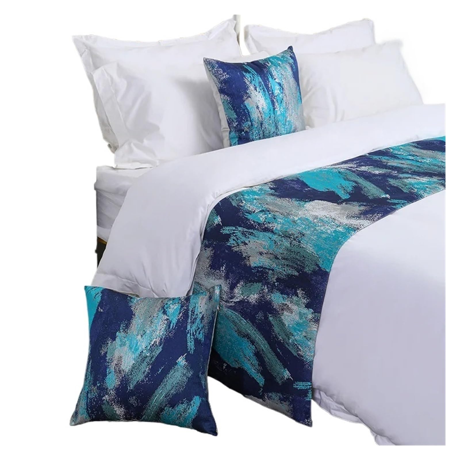 SHENJMAI Bed Runner Bed Runner Flag Hotel Decor for Home Parlor Wedding Room Pillowcase(B,50x240cm bed runner)