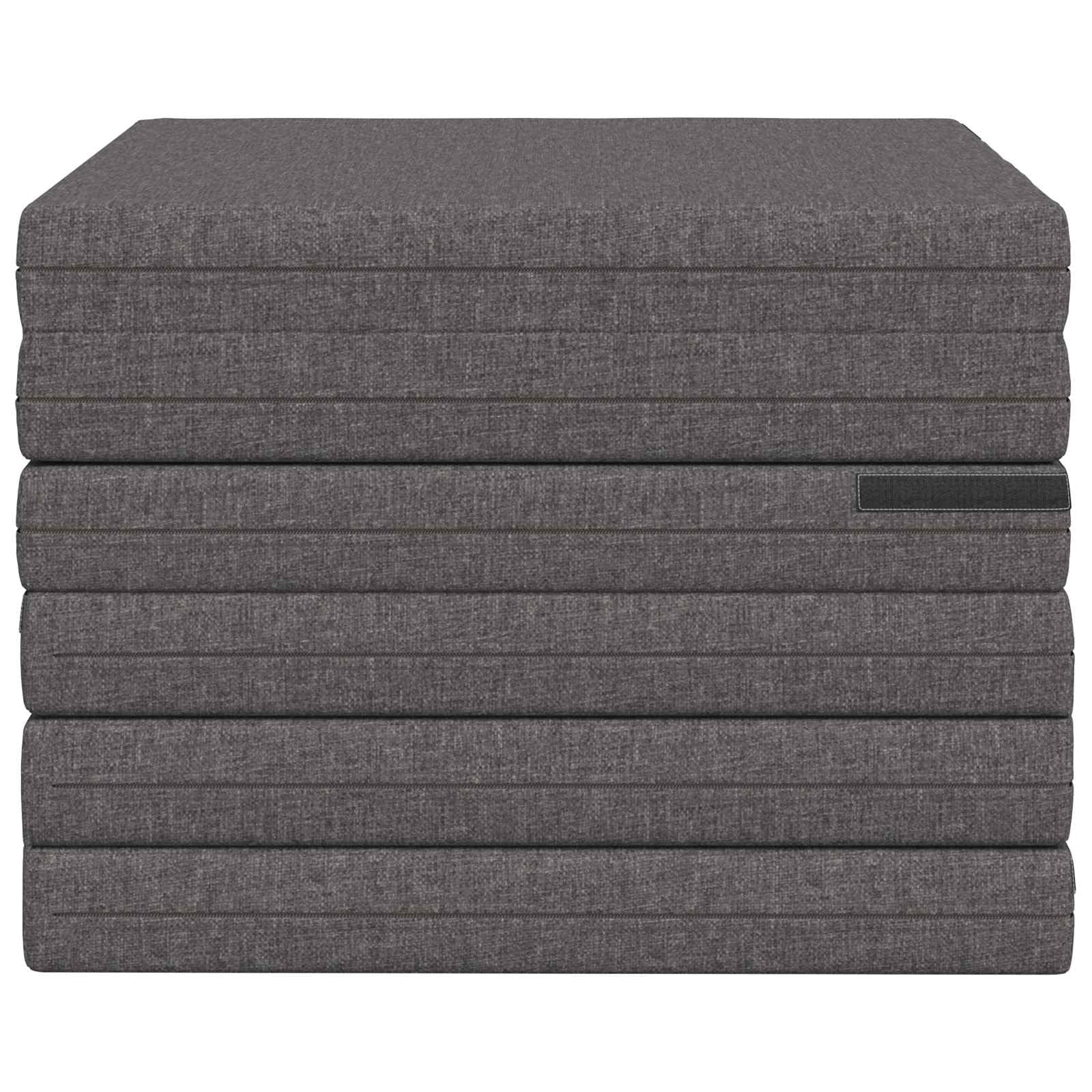 Sofa rozkładana 140x67x15 cm jasnoszary poliester