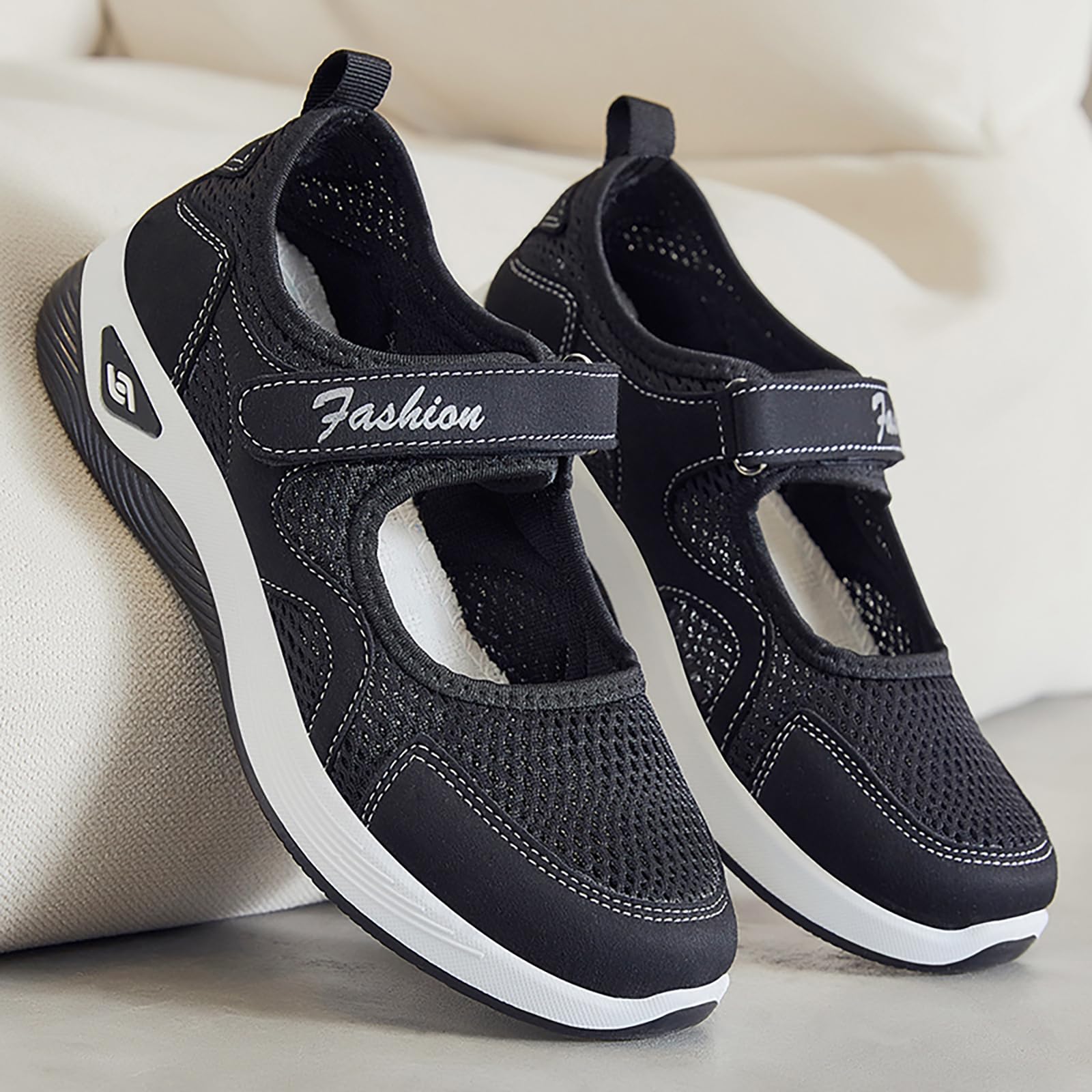 Orthopädische Schuhe Damen Slip On Walking Orthopedic Diabetic Walking Shoes Freizeit Mesh Atmungsaktiv Sandals
