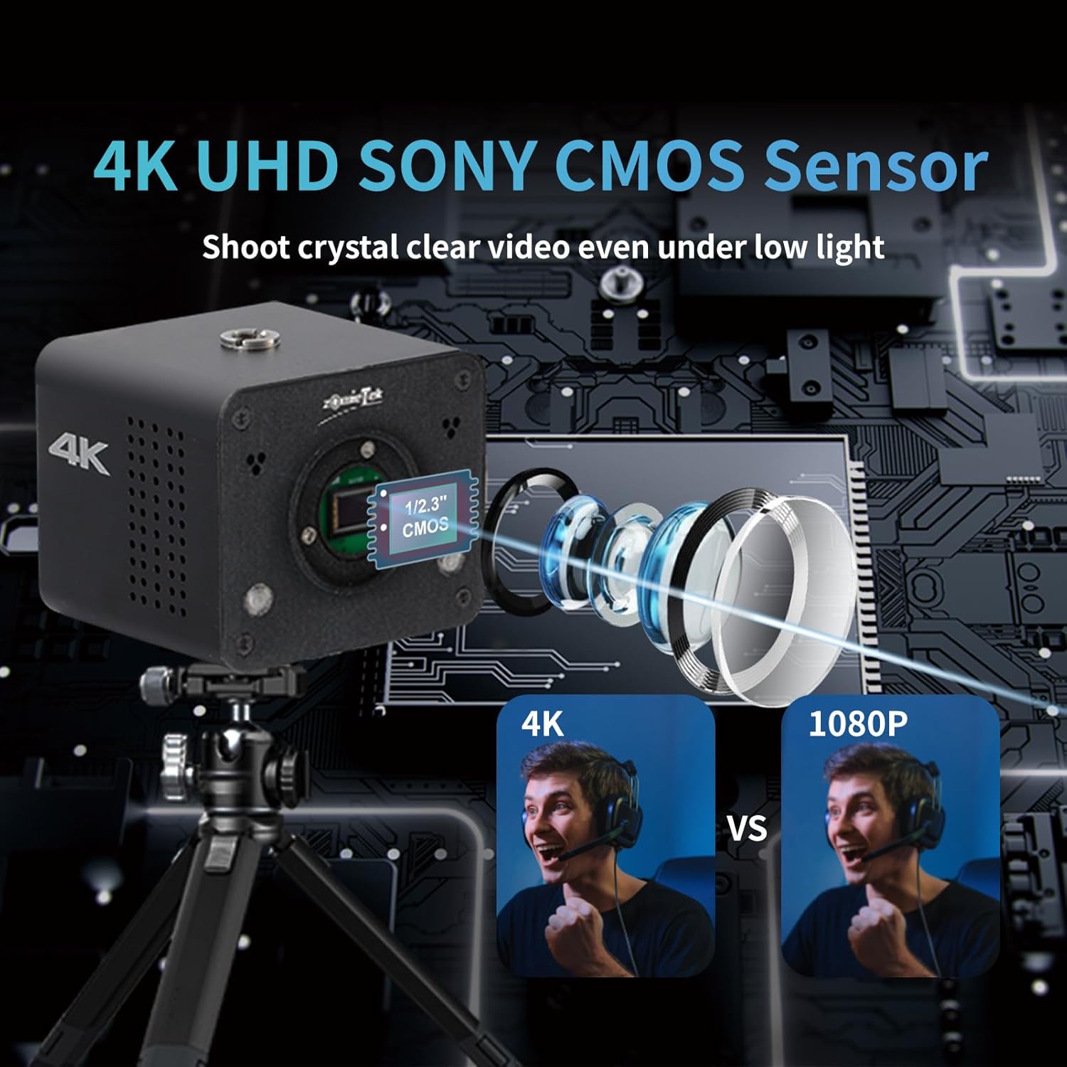 zowietek 4K NDI | HX3 POV Box Camera PoE, ZowieCAM 5-50mm 12MP C-Mount Low Distortion Zoom Lens