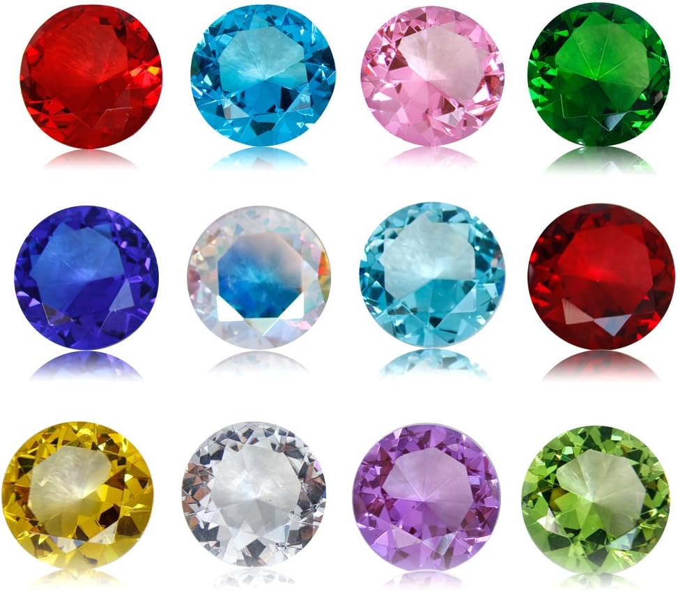 JKK SALE Birthstones Paperweight Glass Diamond 40mm Crystal Art