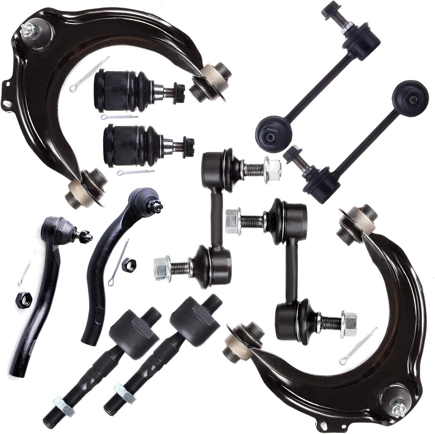 LSAILON 12pcs Lower Ball Joints Outer Inner Tie Rod Ends FRONT SWAY BAR ENDLINK Front Sway Bar Endlink Upper Control Arms Rear Sway Bar Links Kit Fit for 2003-2007 for Honda for Accord
