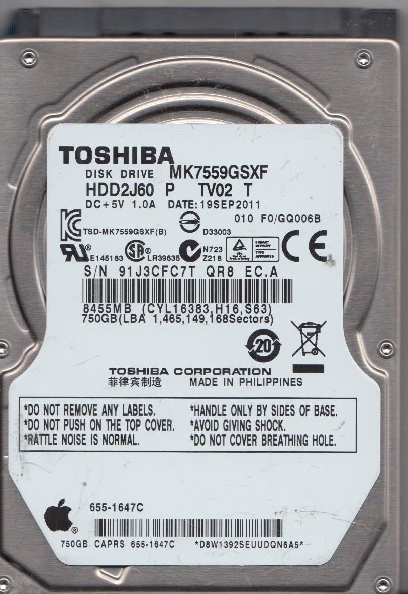 Amazon | MK7559GSXF、F0/GQ006B、HDD2J60 P TV02 T、Toshiba 750GB