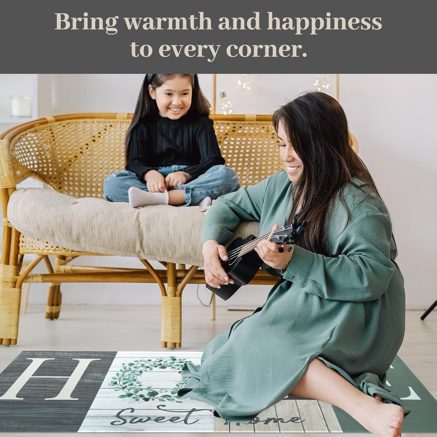 Floral Kitchen Mats Set of 2, Farmhouse Modern Woodgrain Kitchen Mats for Floor Area Runner Rugs Sage Green Kitchen Decor Accessories Stuff, 17x30 and 17x47 Inches, Beige Sage Green Leaves