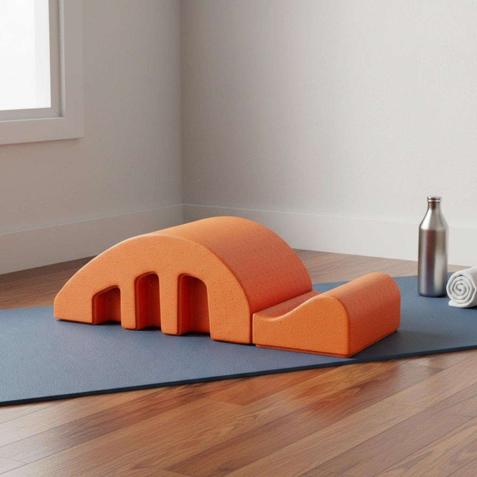 Pilates Spine Firm Resilient Foam Foam Spine Stable Support Spinal Support Archh H Barrel for Beginners, Office Workers, Home Gym, Workout Orange Flagship Adult-image-22