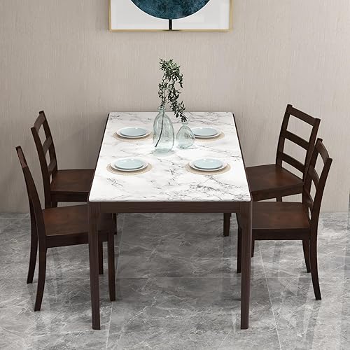 Miniatura 9 de GOFLAME Juego de 4 sillas de comedor, sillas laterales con respaldo de escalera con patas de madera de goma maciza y almohadillas antideslizantes