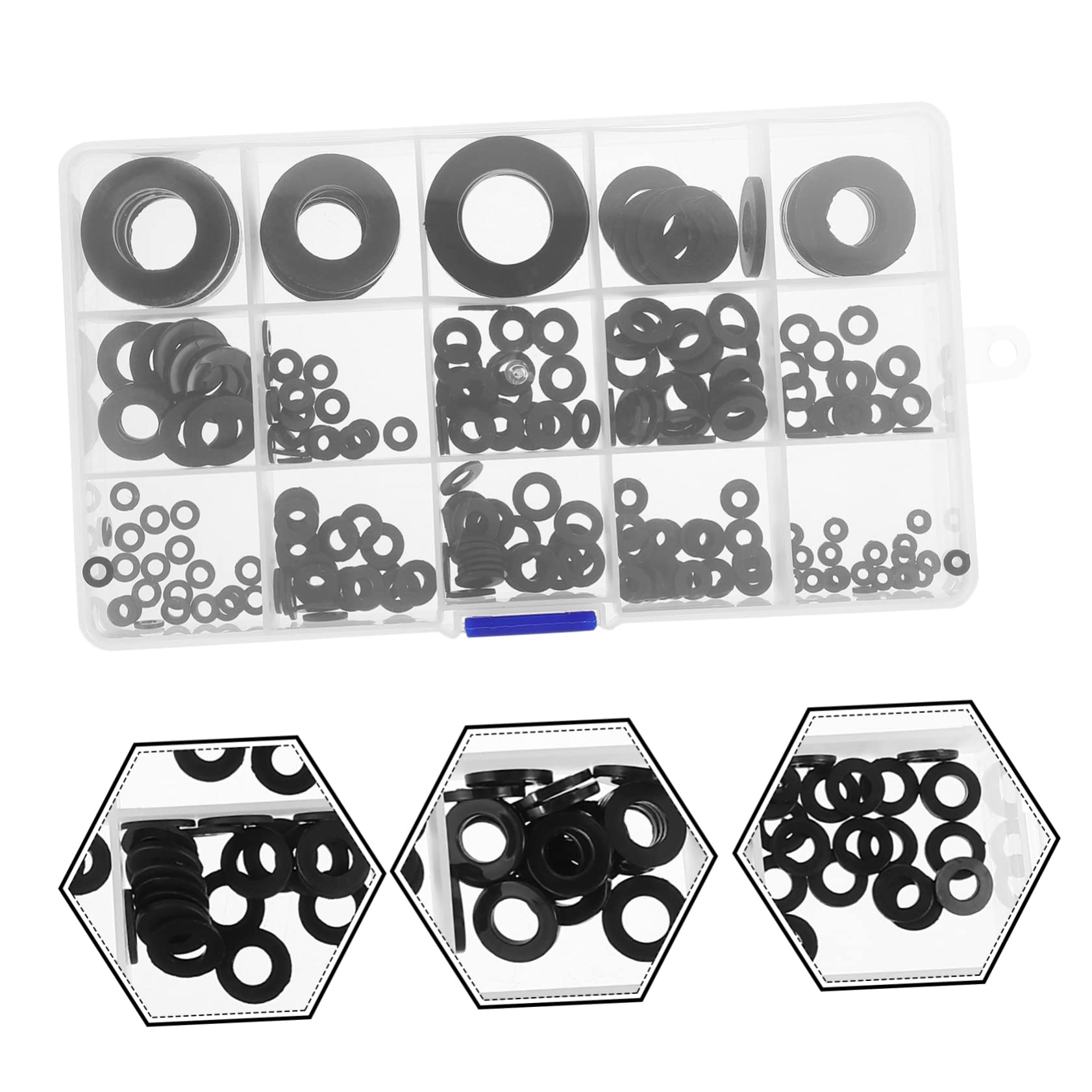 DOITOOL 215piezas Arandelas Planas Para Tornillos Arandelas De Anillo De Montaje Para Lavabo Accesorio De Sellado Para Baño Planas Para Fregadero y Lavabo