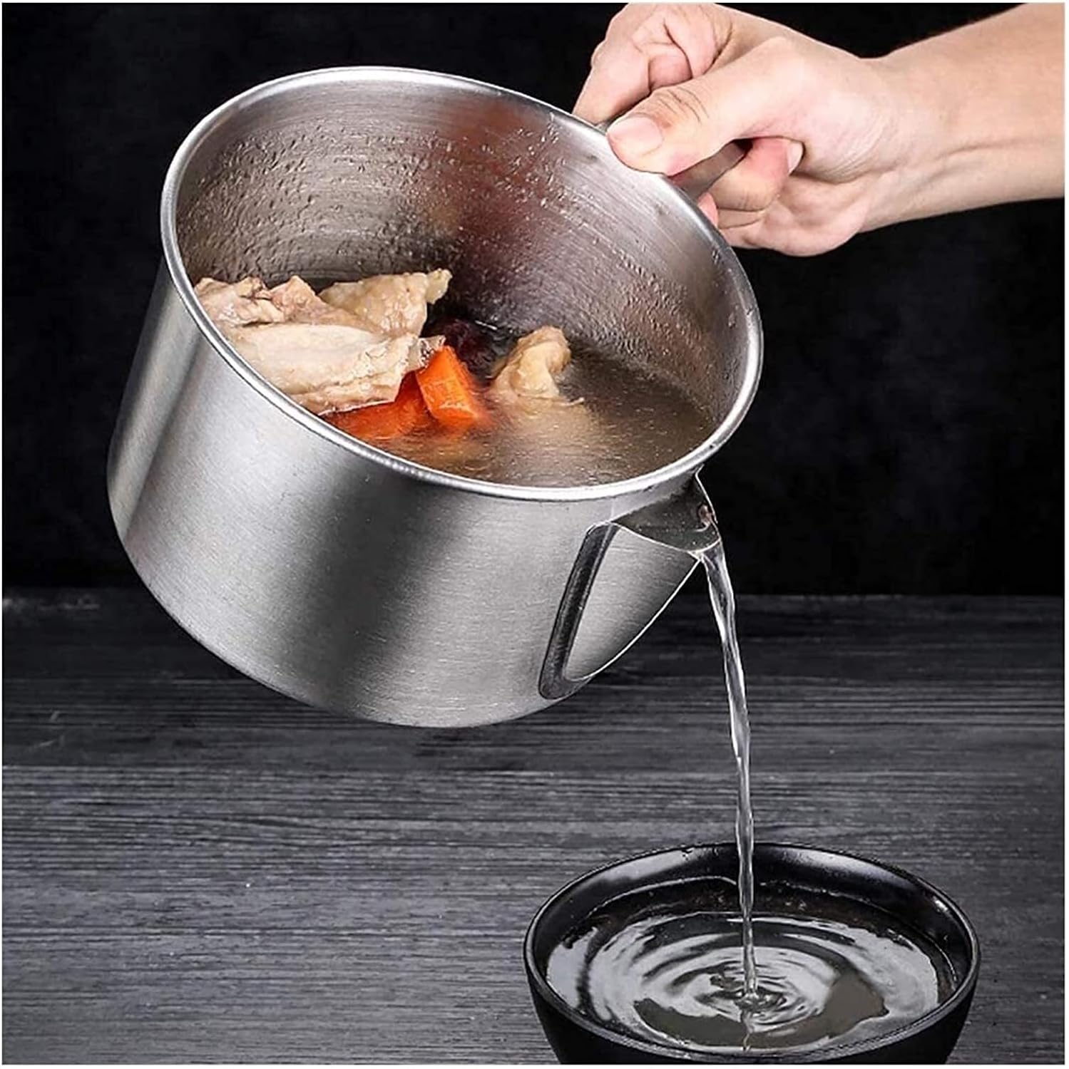 Oil and Vinegar Dispenser Oil and Vinegar Dispenser, Oil Fat Separator Bowl Gravy Separator Oil Filter Soup Bowl with Handle Fat Separator Cooking