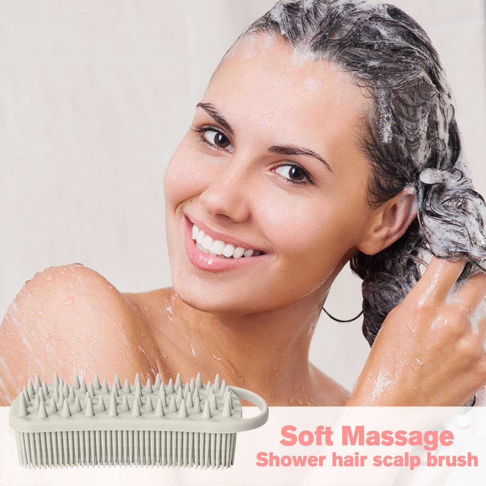 Limpiador Corporal De Silicona, Cepillo Exfoliante Suave Con Cerdas Suaves , Limpieza Profunda Y Masaje Del Cuero Cabelludo, Diseño Ergonómico Antideslizante, Secado Rápido, Apto Para, 22 Mm