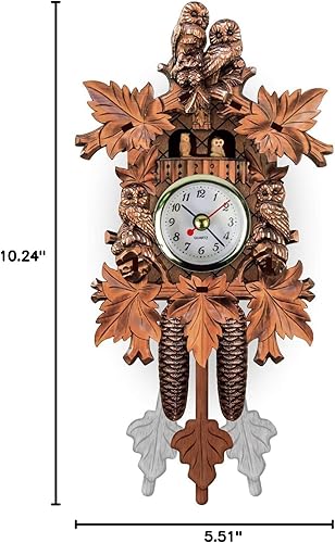 Miniatura 9 de Reloj de pared de madera preciso reloj colgante de madera estilo nórdico antiguo adornos decorativos para sala de estar 18