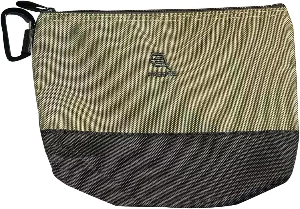 Tool Pouch Zipper Small Tool Bag Pouches Organizer Bag with Metal Carabiner, Nylon 1680D Heavy Duty for Wrenches, Screwdrivers, Pliers, Pack of 1, Green, 10.5 Inch