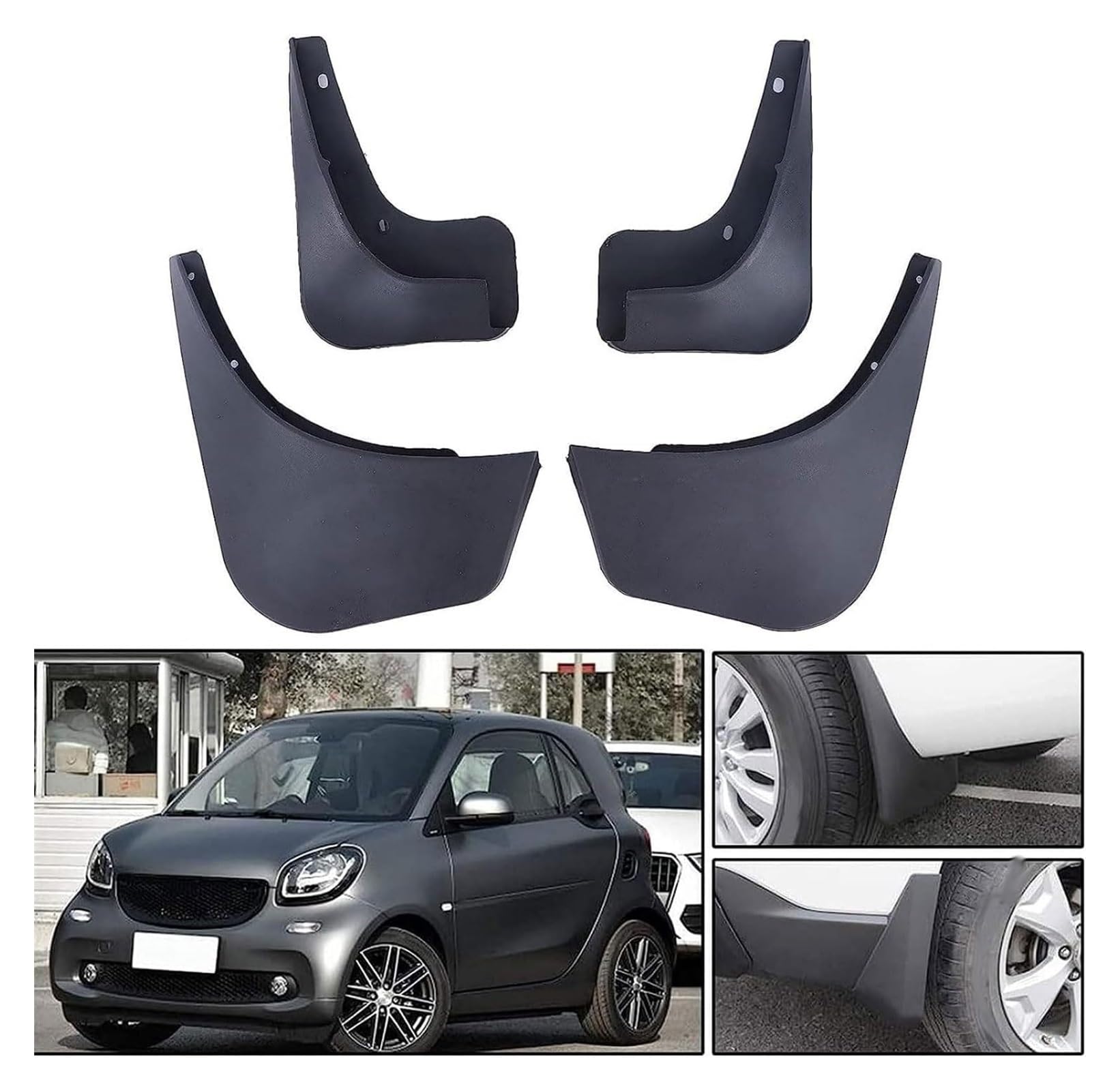Anteriori Posteriori Parafanghi Set Per Benz Per Smart Per Fortwo W453 2015 2016 2017 2018 Paraspruzzi Parafango Anteriore Posteriore Protezione Completa Auto