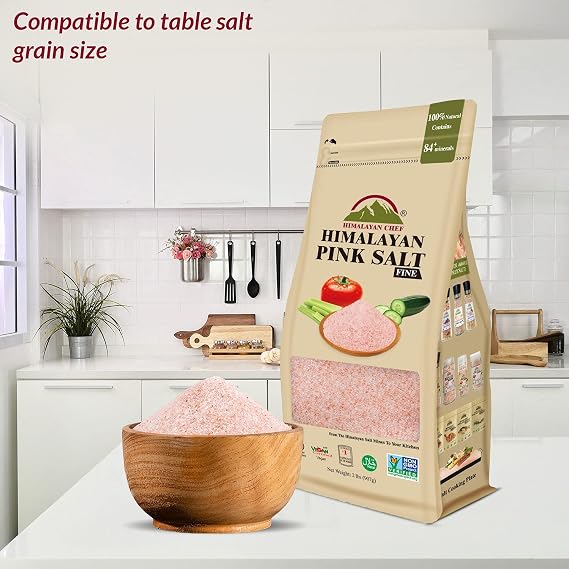 Himalayan Chef Fine Himalayan Pink Salt Bag, 2 LBS, Incredible Taste