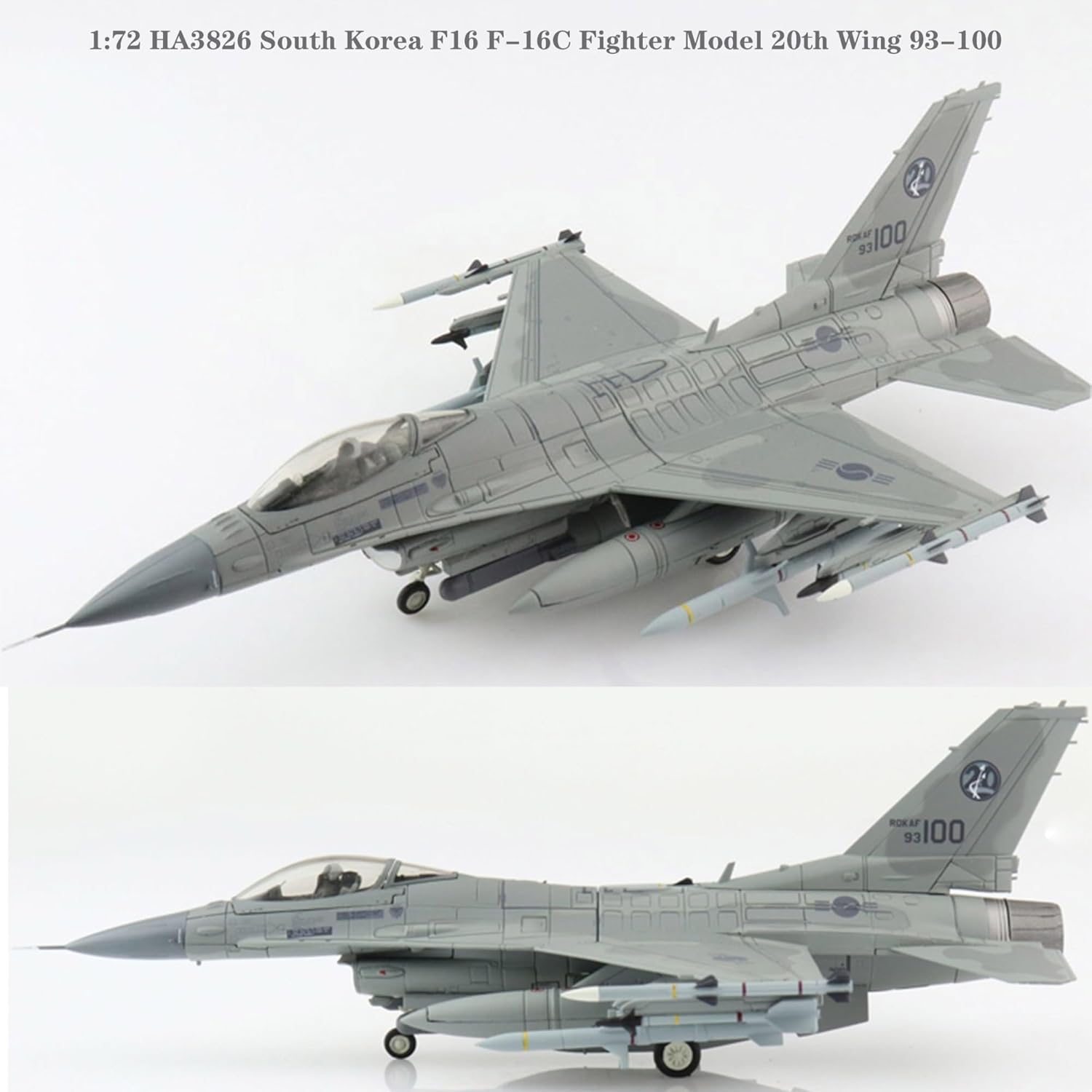 1 72 for Korean F16 F-16C Fighter Model 20th Wing 93-100 Metal Aircraft Desktop Ornament Hobby Playgame Kit