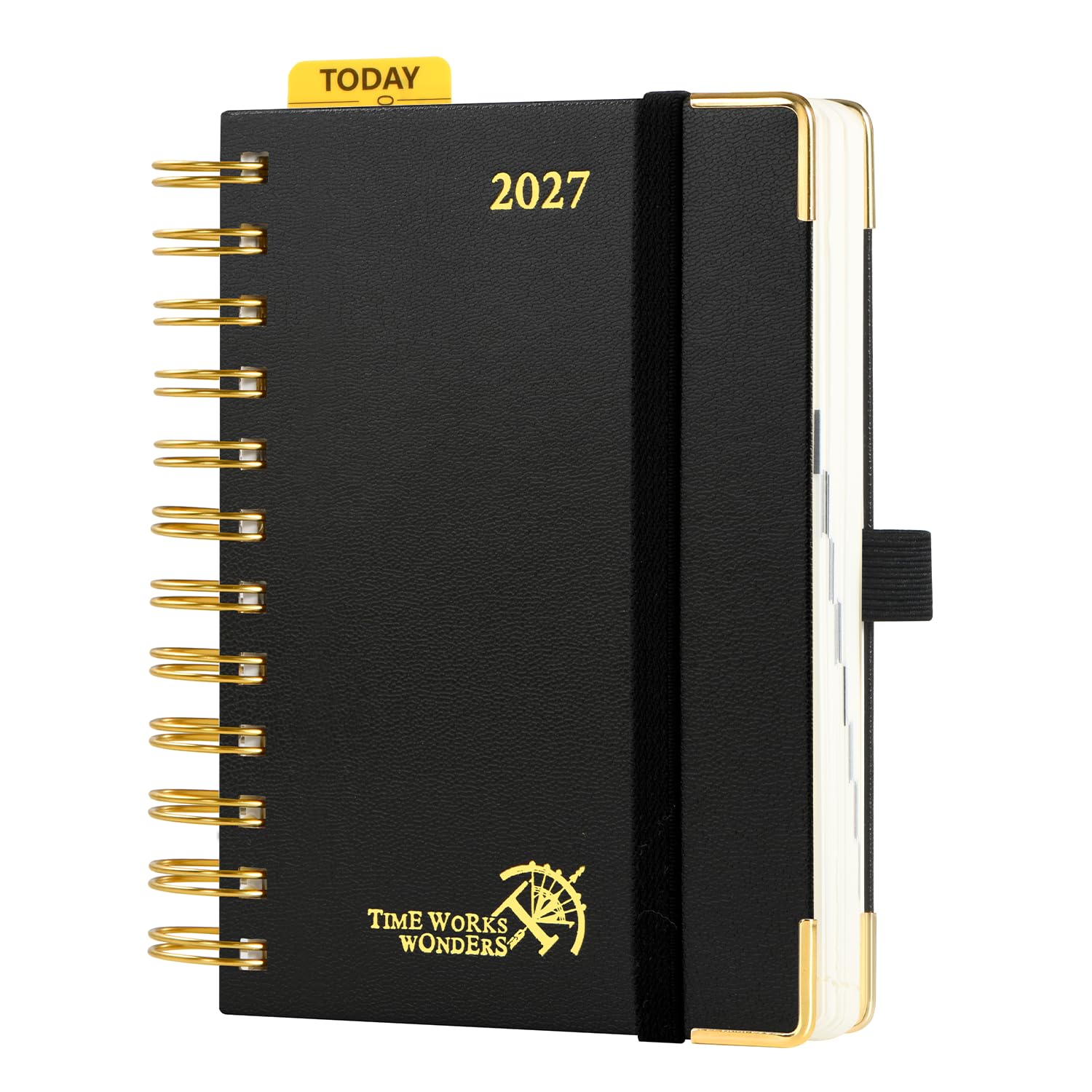 POPRUN Page A Day Pocket Diary 2027 Small A6 Spiral Hardcover Daily Planner