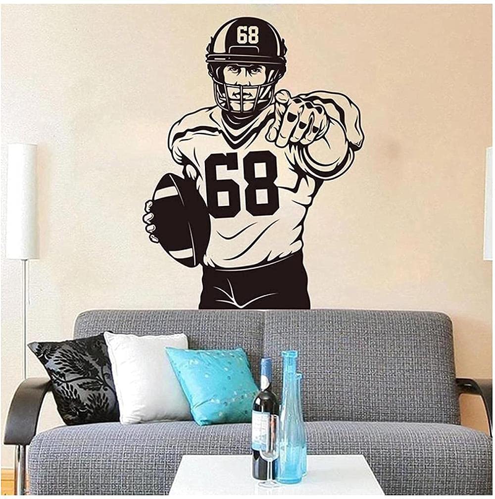 Rugby-Wandaufkleber „Durchbruch“ – American Football Motiv, Selbstklebend, 30x40 Cm, 2 Bögen