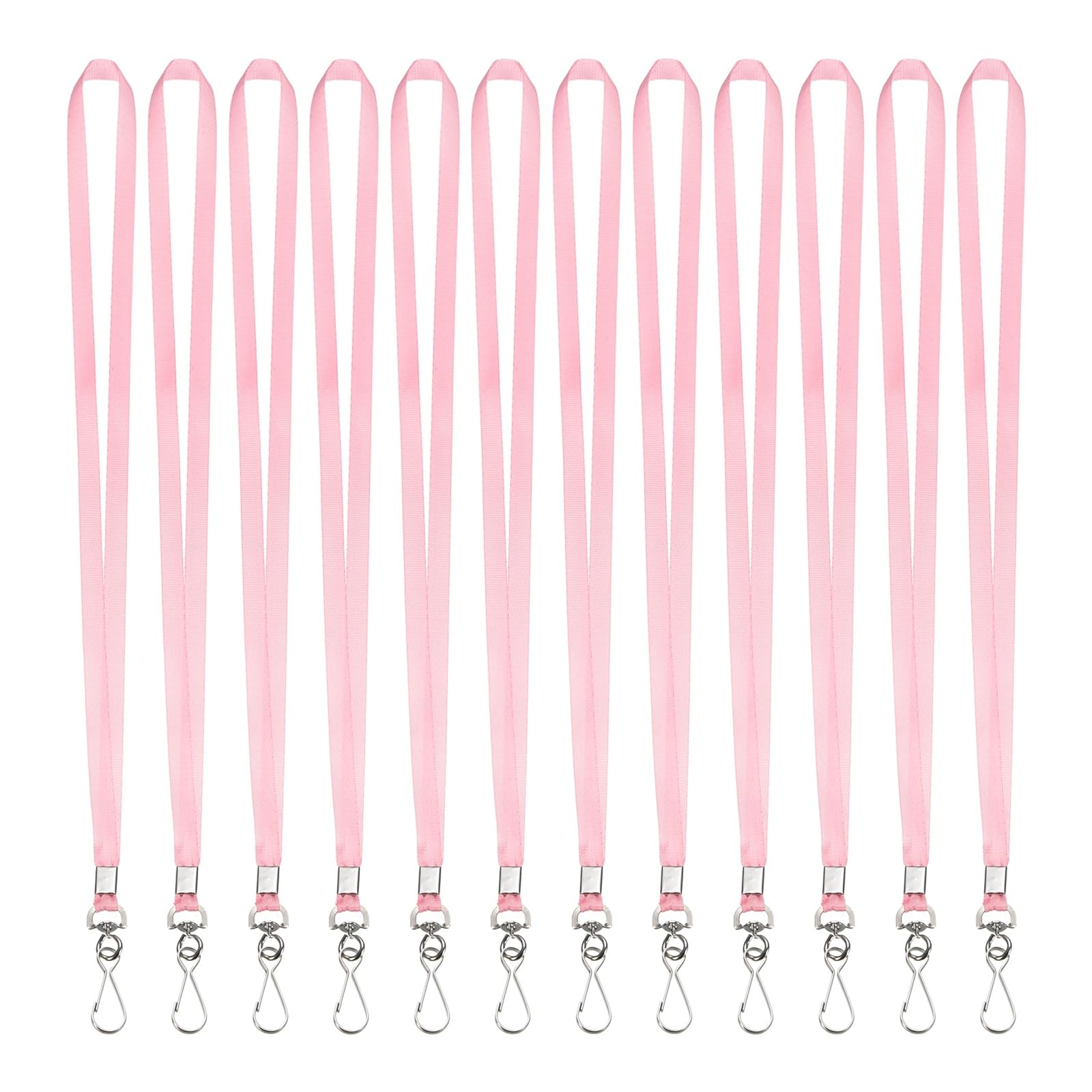 PATIKIL 25Pcs Lanyards Bulk, 47cm Badge Lanyard Neck Nylon with Clasp for ID Badge Keys Worker Name Tag Wallet Cruise Phone Events Office, Pink