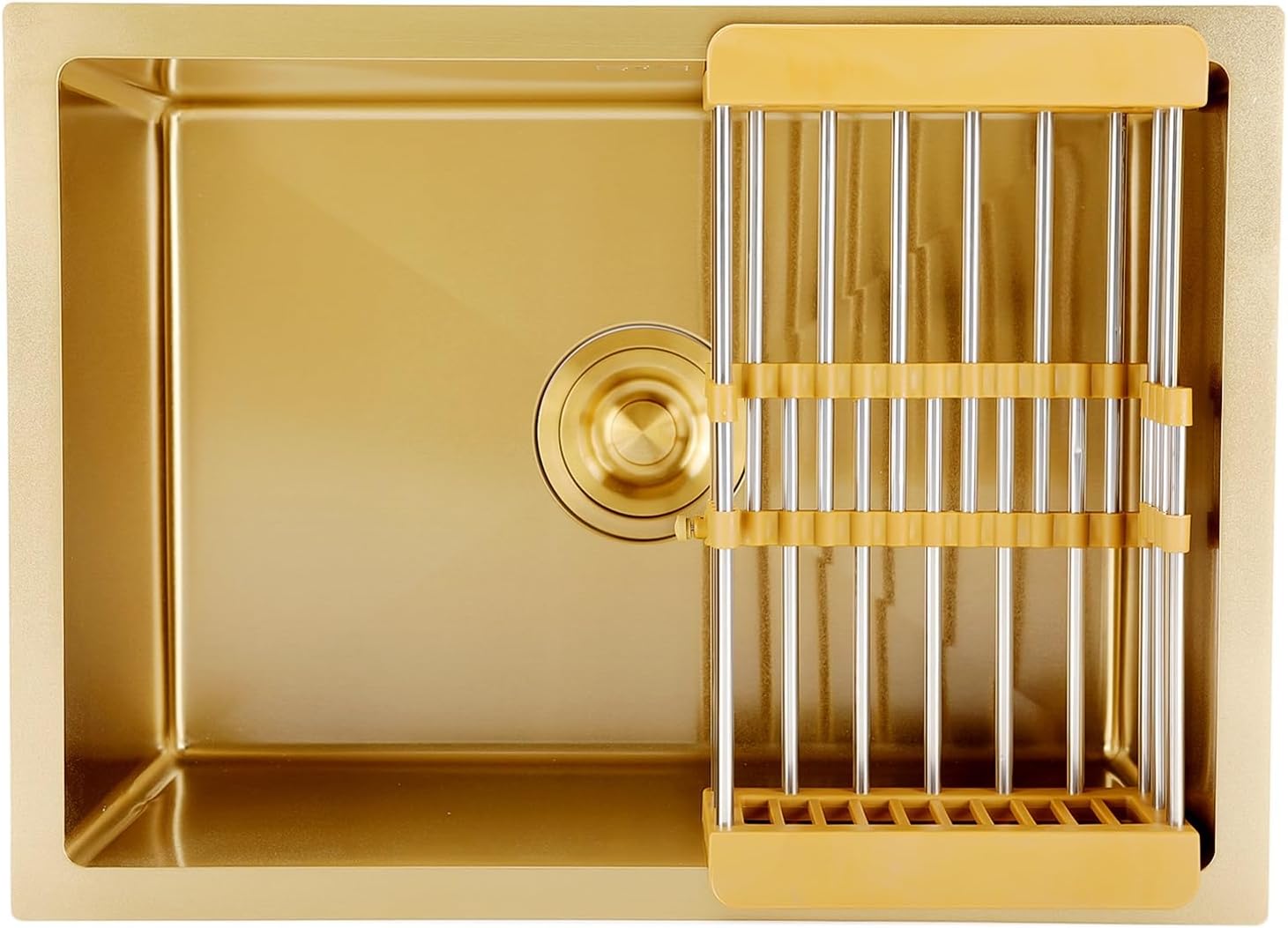 AIVANOTO Small Gold Bar Sink With Drain Pipe, Mini Kitchen Essential