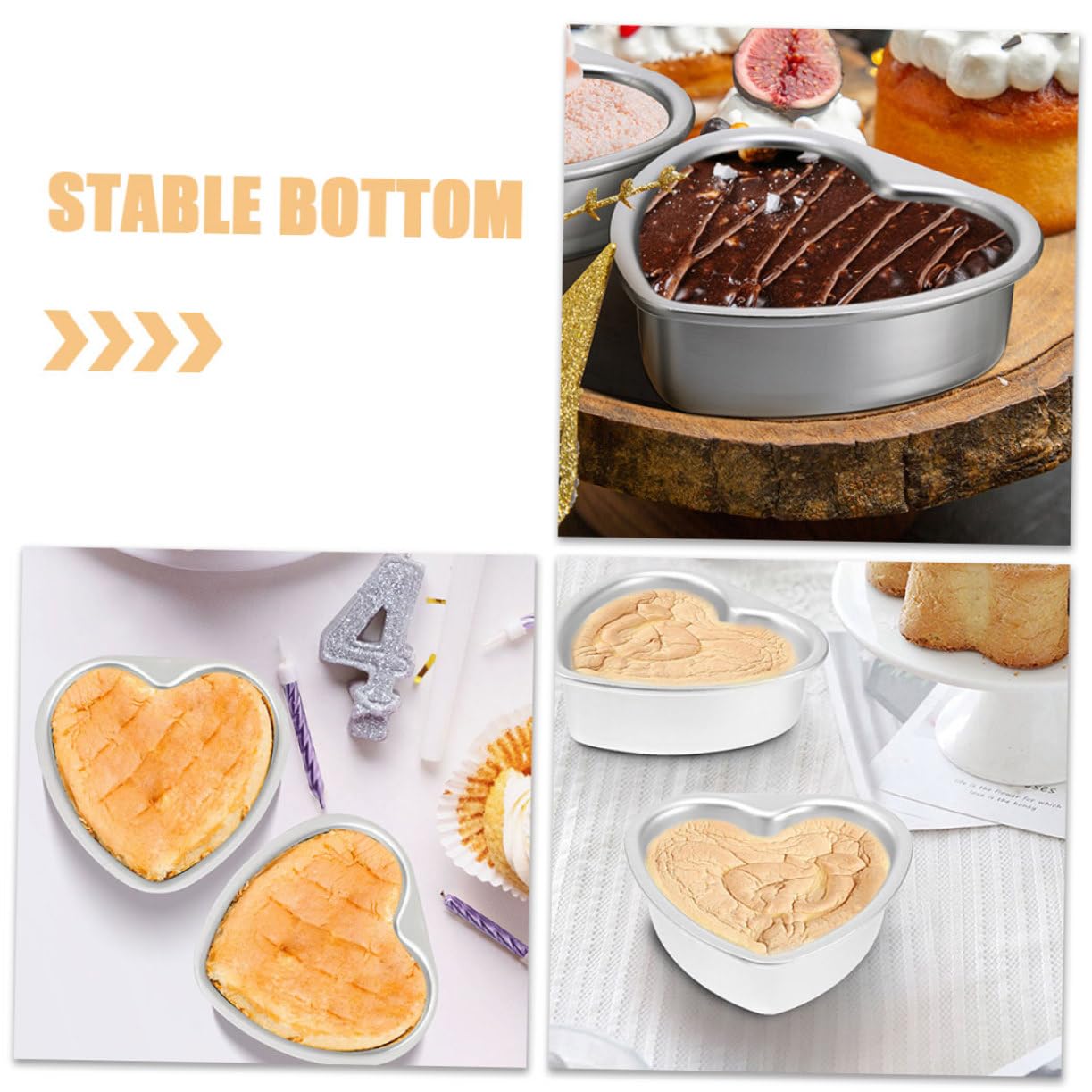 ABOOFAN 5 Moldes Extra Grandes Con Forma De Corazón Para Tartas Para Hornear Suaves Y Fáciles De Usar Para Bodas Y Fiestas.