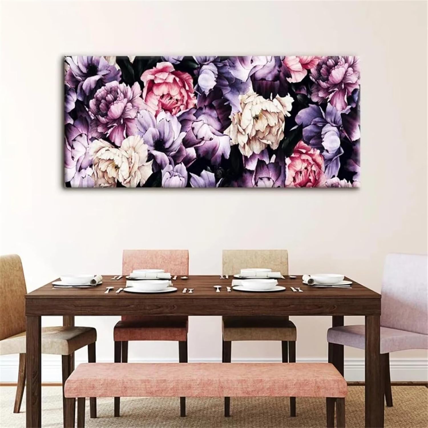 Wenpeef Colourful Flowers Diamond Art for Adults, 50x150cm Large Diamond Painting Kits 5D DIY Full Drill Square Paint by Numbers Gem Art Supplies Pictures for Home Decor Wall Art Gifts 20x60in W-2594
