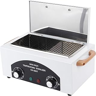 Retoo Heißluftsterilisator Desinfektion 300W 220°C mit Timer, Trockene Hitze, Hochtemperatur Sterilisator, Sterilisationsgerät für Kosmetik, Fusspflegestudios, Friseursalon, Nagel Werkzeug, Weiß