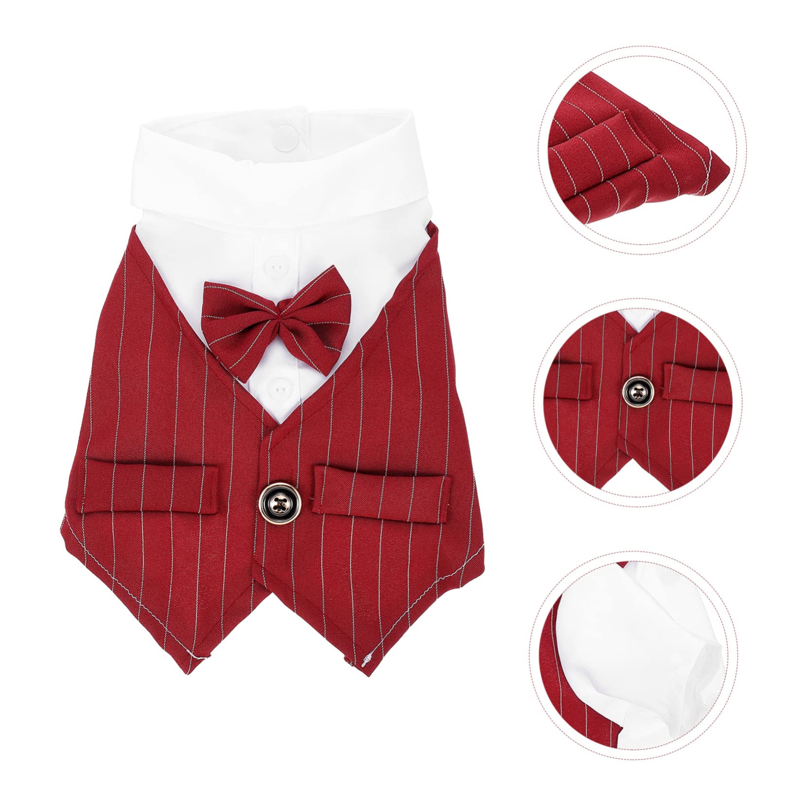 Abaodam 3stücke Hochzeitskostüm Für Hunde Elegantes Leichtes Outfit Für Hochzeiten Partys Und Fotoshootings Rotes Anzug-Shirt Für Große Hunde Für Festliche Anlässe Und Tägliches