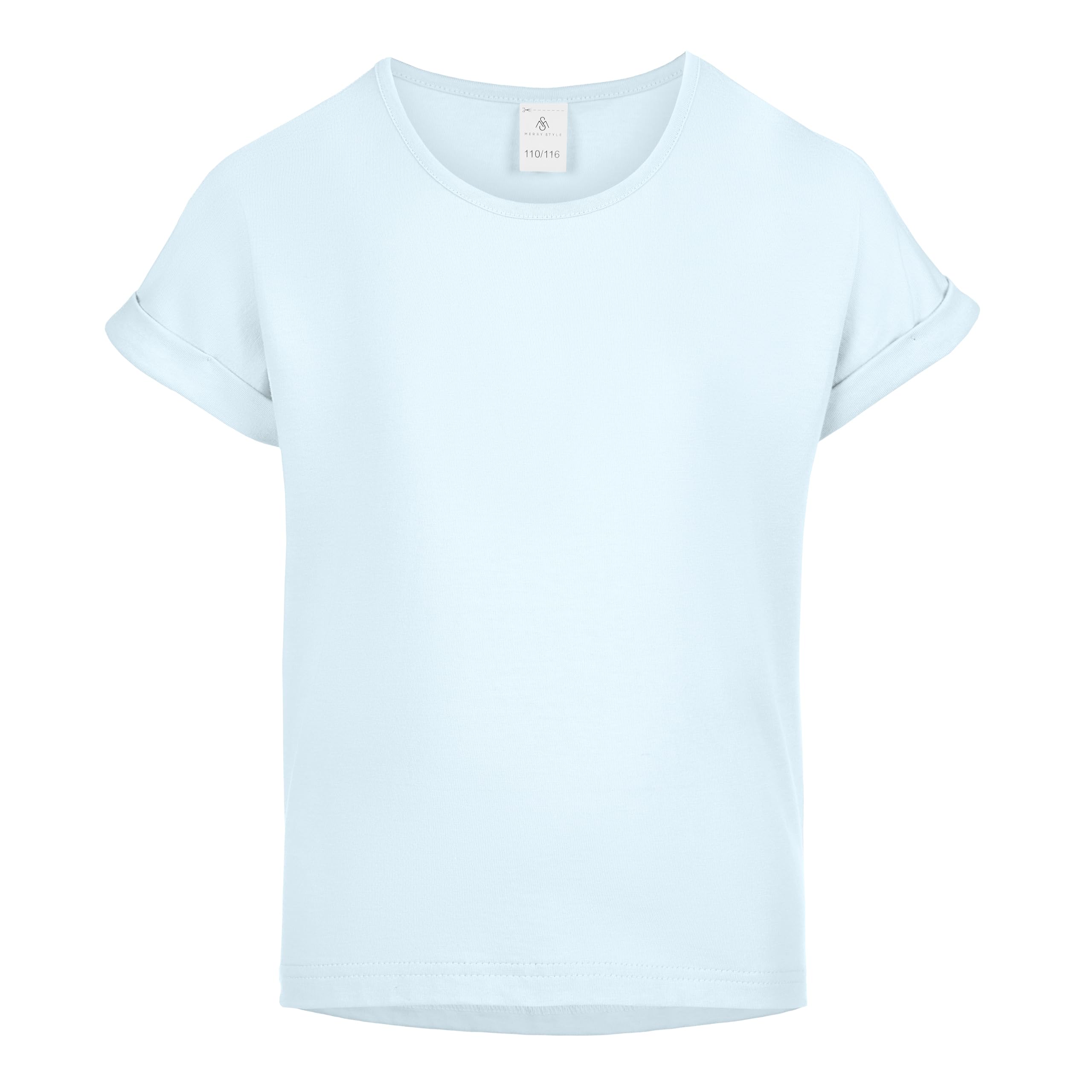 Merry Style T-Shirt für Mädchen aus weicher Baumwolle – Bequeme Mädchenkleidung MS-468 (HellBlau, 158-164 (13-14 Jahre))