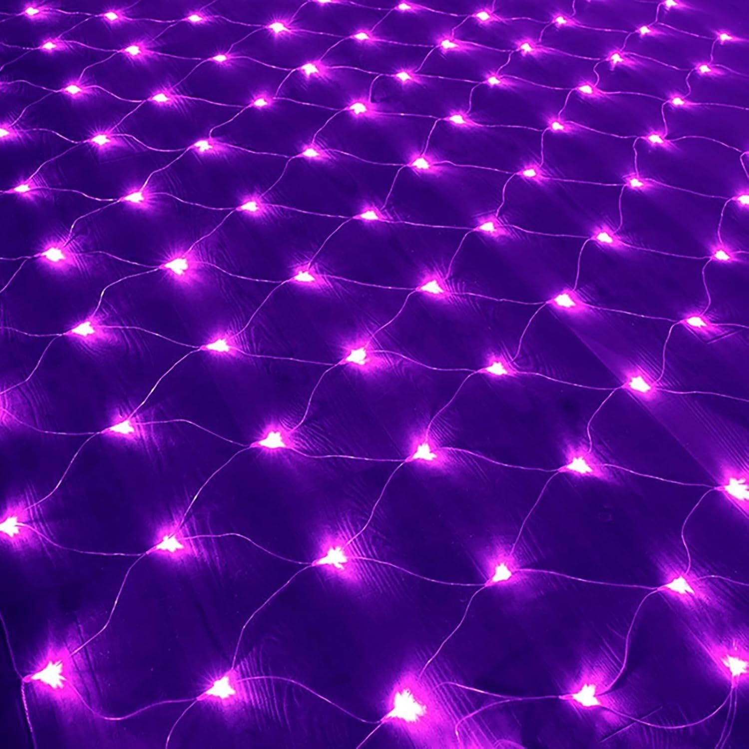 Luces Navideñas De Red For Exterior E Interior, 200 LED, con Enchufe, Malla, Impermeables, Temporizador Remoto 8 Modos(Purple,6m x 4m 700led)