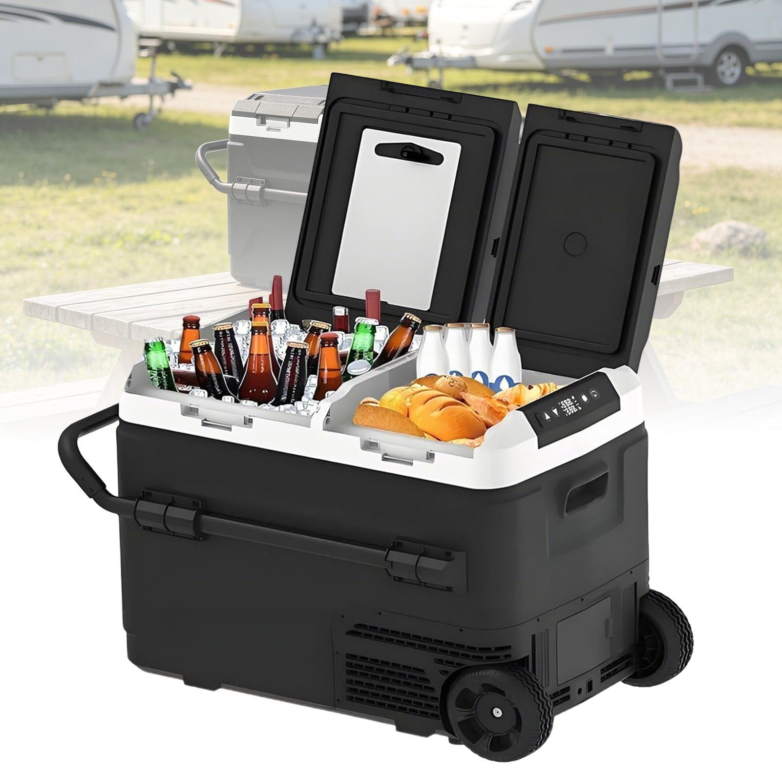 Frigorifero, Frigorifero Elettrico con Controllo App, Frigorifero per Auto 12/24 V CC e 120-240 V CA, Frigorifero per Auto -20°C~21°C, Congelatore Portatile per Camper, Viaggi 40L
