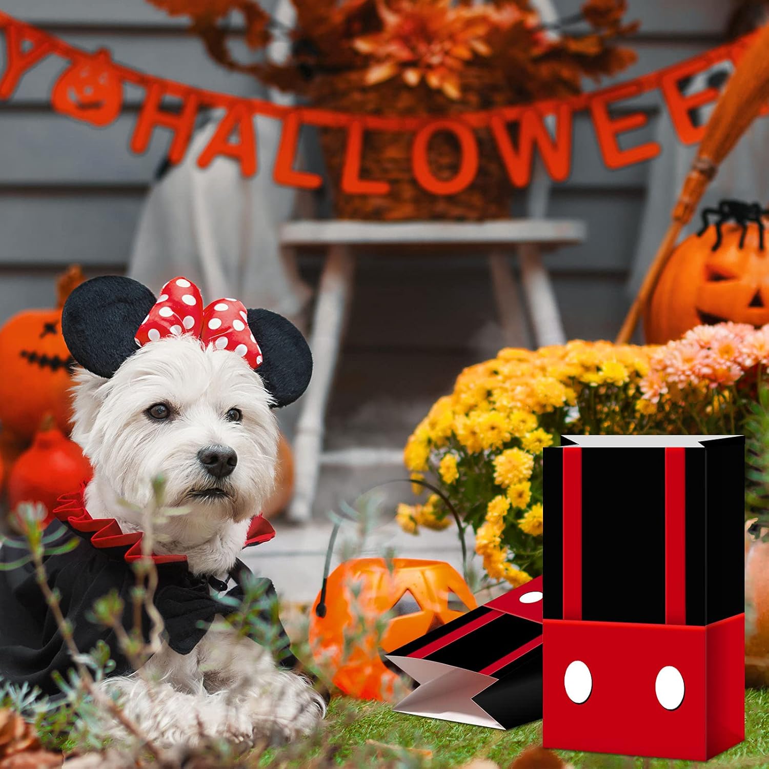 Tenare 28 Pieces Mouse Party Paper Bags, Birthday Treat Candy Goody Favor Bags Present Paper Bags for Mouse Theme Birthday Party Supplies - Image 7