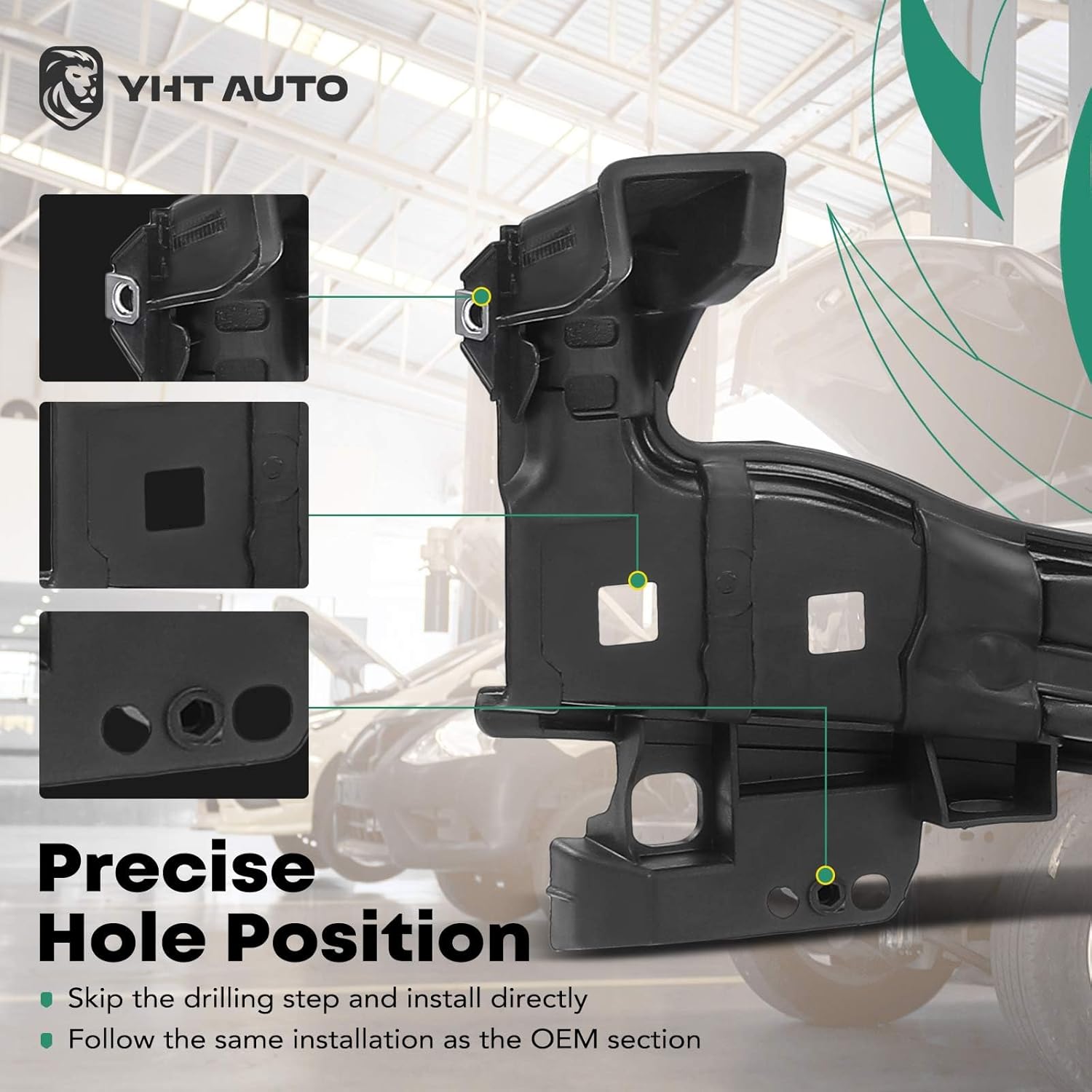 YHTAUTO Upper Radiator Support Fit for Ford Fusion & Lincoln MKZ 2013-2016, Radiator Core Support Assembly Plastic with Steel