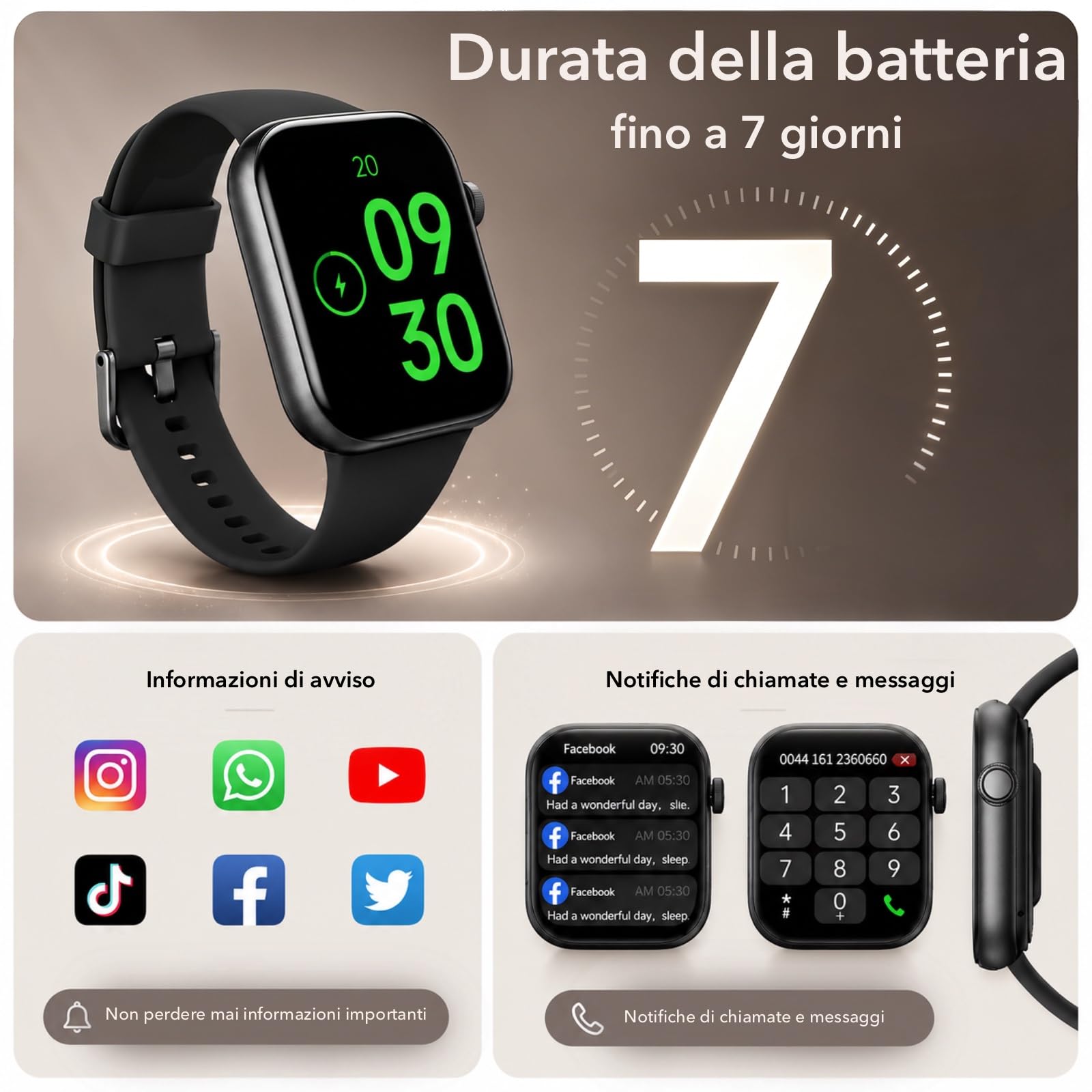 Smartwatch Uomo Donna, 1.85" Orologio con Chiamate Bluetooth e Notifiche, 140+ Modi Sportivi con Contapassi, SpO2, Cardiofrequenzimetro da Polso, Sonno, IP68 per Android iOS - Regalo Festa del Papà