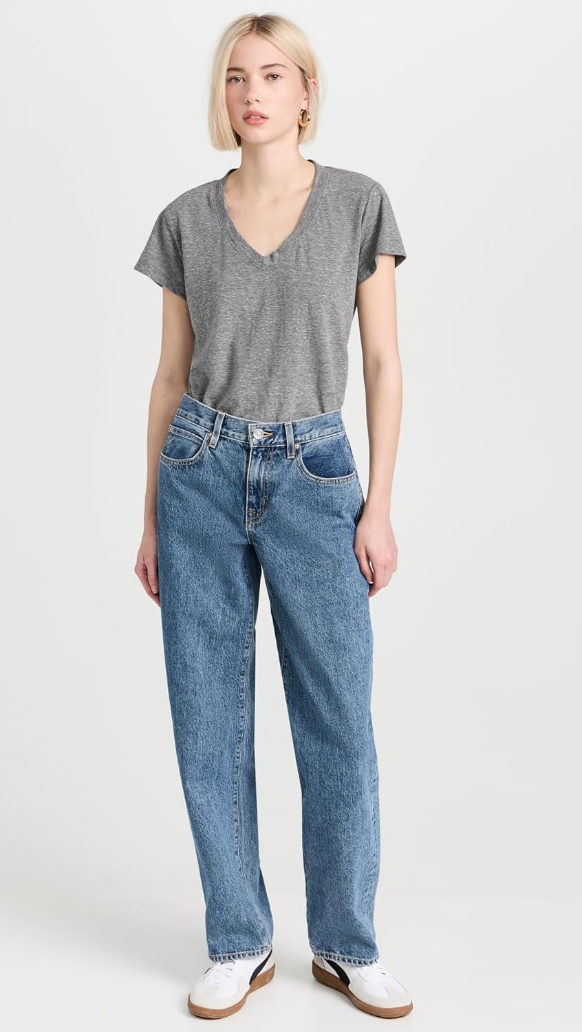 perfectwhitetee Women's Hendrix Cotton Boxy V Neck Tee - Image 5