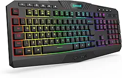 Teclado Gamer Redragon Harpe, Membrana, RGB, ABNT2, Wireless - K503-KS - Preto