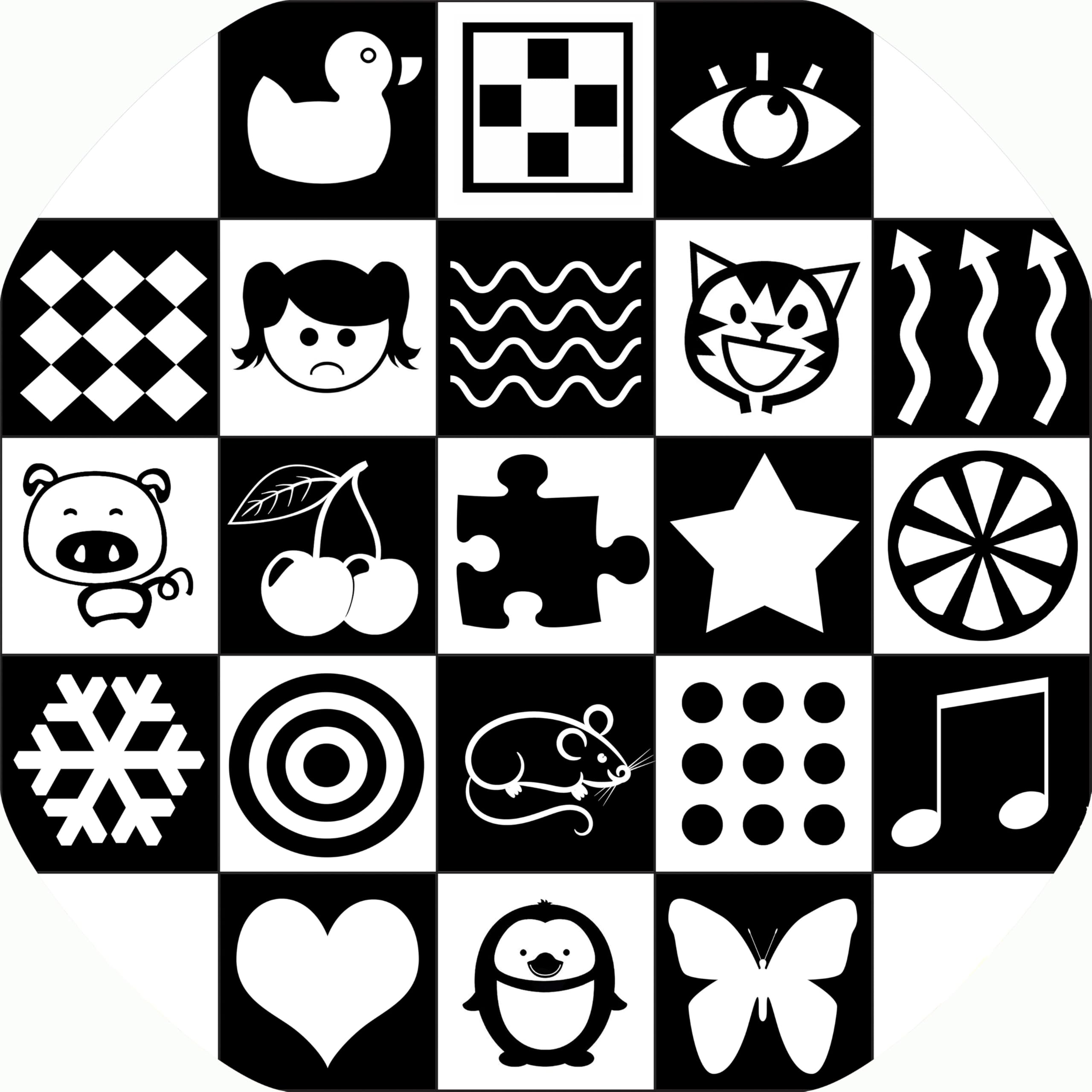 Black and White Sensory Vinyl Tuff Tray Insert - 60 x 60 cm - For Mini Tuff Spot Tuff Tray