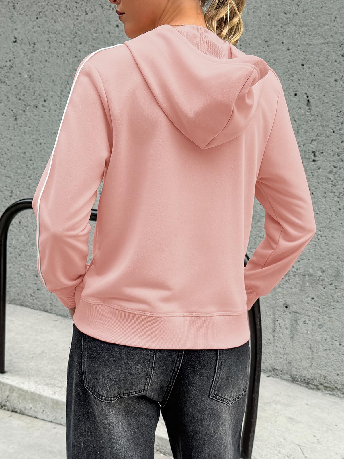 Fisoew Sweat à capuche zippé pour femme - Veste de sport à capuche.