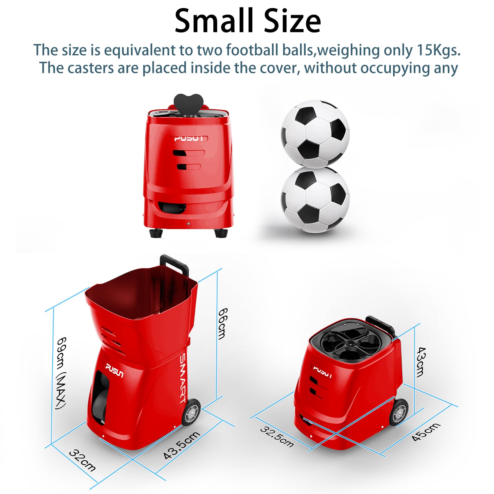 PT-Smart maszyna do piłki tenisowej z aplikacją, pilotem zdalnego sterowania, elektroniczna przenośna wyrzutnia piłek, akumulator 4-6 godzin, oscylacja z Topspin i Backspin, sprzęt treningowy dla