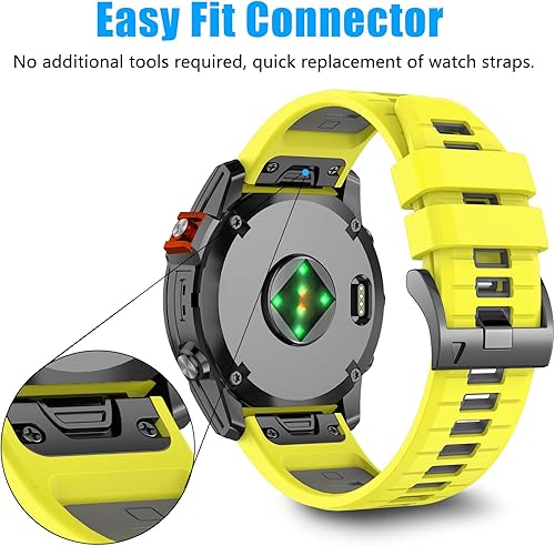 Miniatura 8 de Correa de reloj Quickfit Fenix 7X 6X Pro 5X Plus de 1.024 in, correa de silicona suave para GARMIN Enduro 2Descent MK2i MK3i 2.008 inTactix 7ProEpix