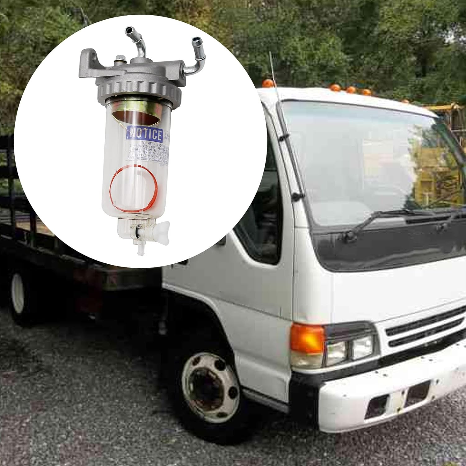 VIKKSAER 8971880421 Fuel Filter Water Sediment Separator, Replacement for Isuzu NPR HD NQR 4HE1 4.8L 1998-2004, Replaces 8971880420 97188042