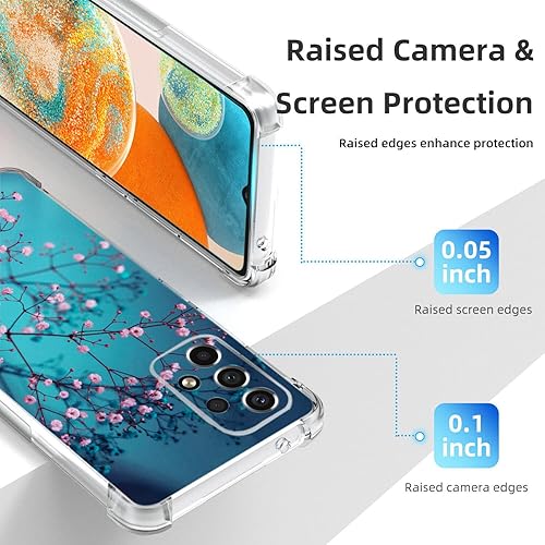 Miniatura 4 de Beaucov Funda para Galaxy A23 5G, protección contra caídas de flores de ciruelo, a prueba de golpes, funda protectora de cuerpo completo resistente