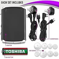 Vista 5 de Amplificador de sonido - Dispositivo potenciador de voz de sonido de bolsillo con micrófono duo/oído más auriculares y micrófono adicionales