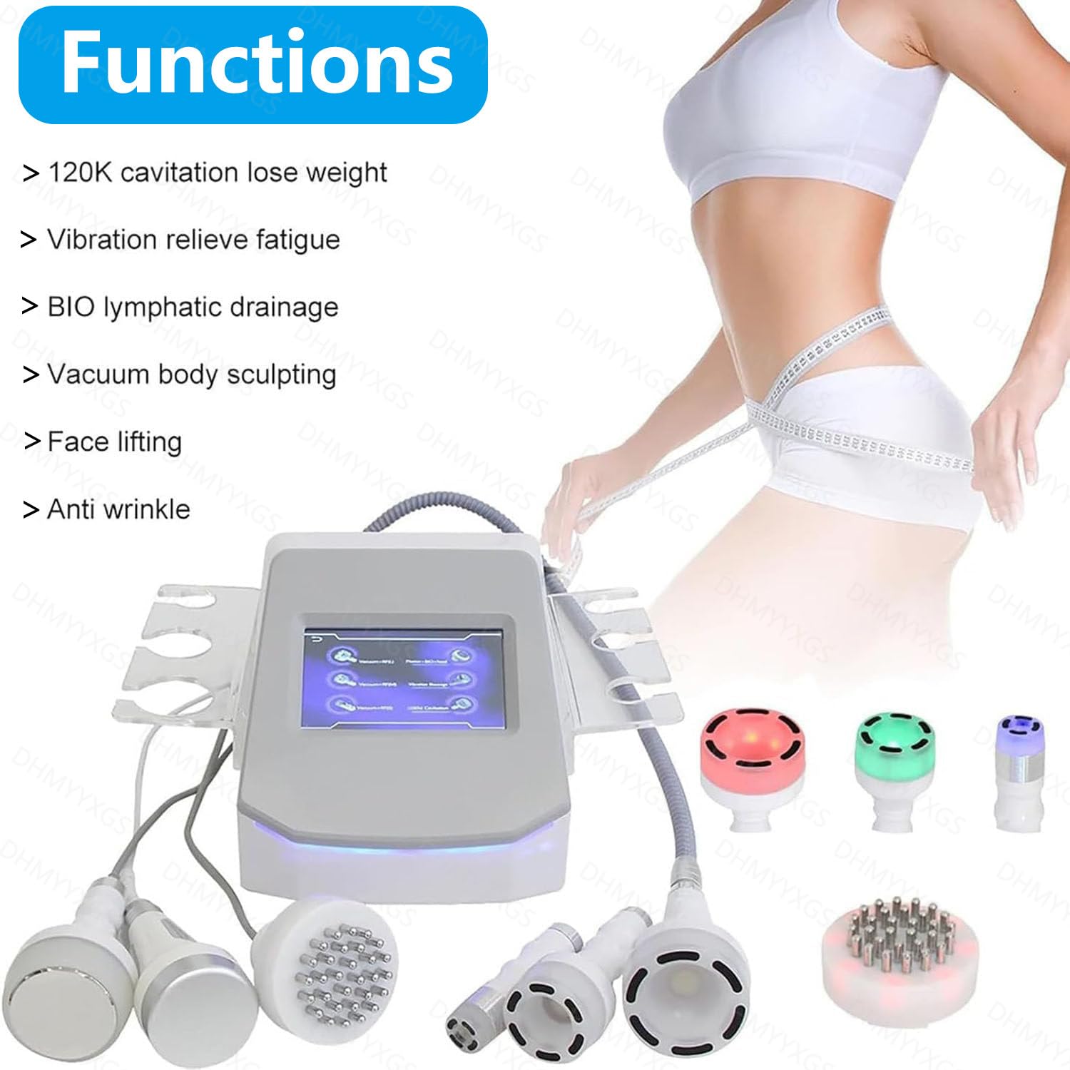 Corpo Lipolaser Macchina,120k Cavitazione E Radiofrequenza,Massaggiatore Anticellulite,Dispositivo Slimming per Bruciare Grasso Ventre/Taille/Gambe,Modellamento Corpo E Lifting Cutaneo