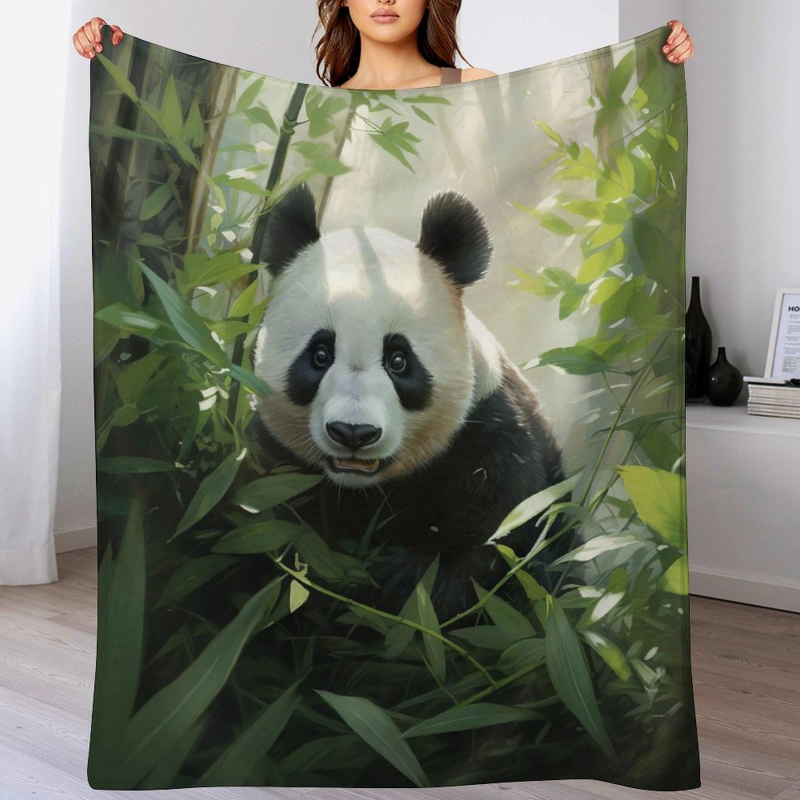 Couverture panda chaude et lavable en machine pour un confort toutes saisons