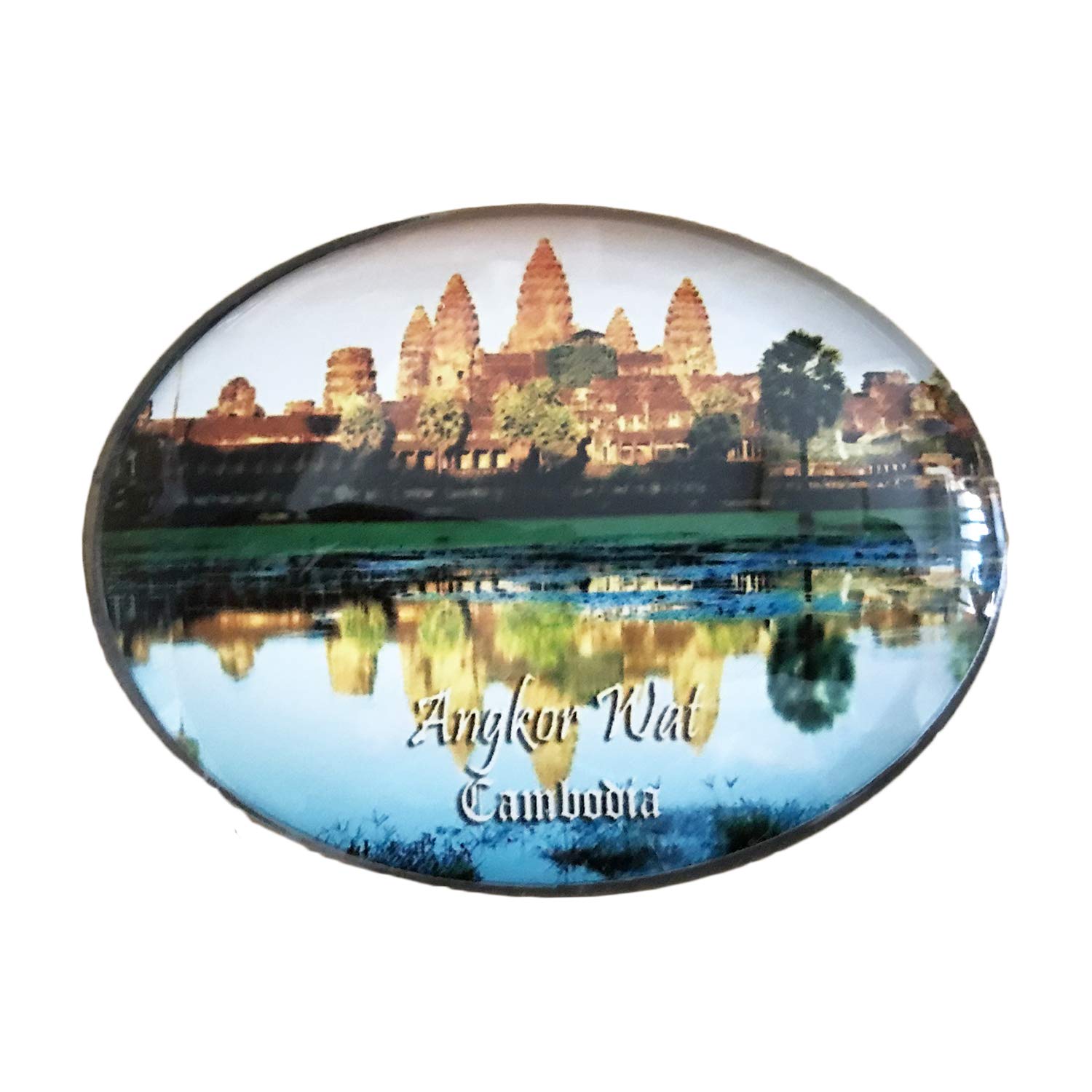 Wedarego Angkor Wat Cambodia 3D Refrigerator Fridge Magnet Crystal Glass Magnet Handmade Tourist Travel Souvenir Collection Gift Whiteboard Magnetic Sticker Home Decoration