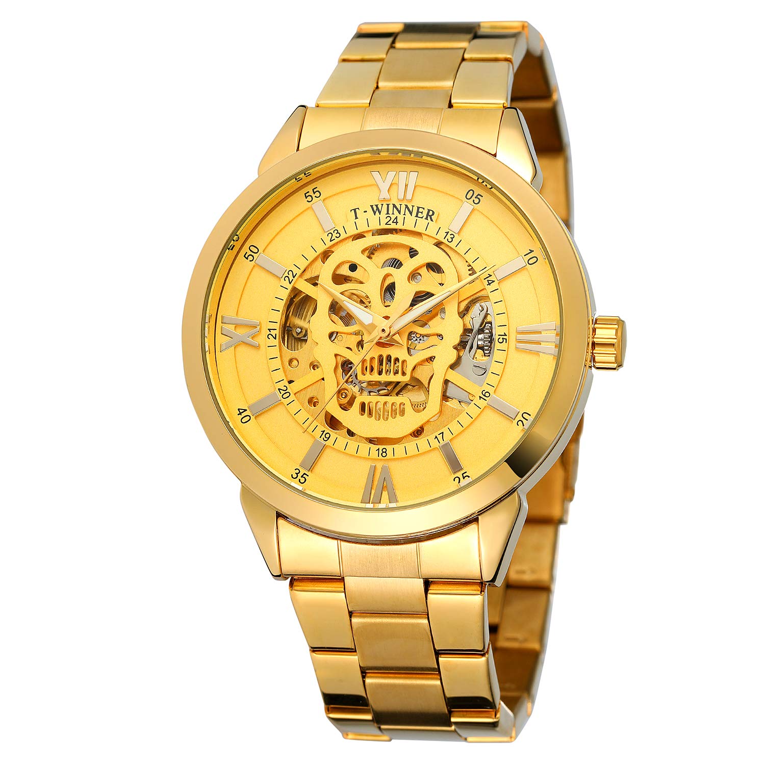 FORSINING Mens Brand Skeleton Analogue Automatic Watch with Stainless Steel Bracelet, gold, Automatic Watch (B07MW2XXWT) Amazon Price History, Amazon Price Tracker