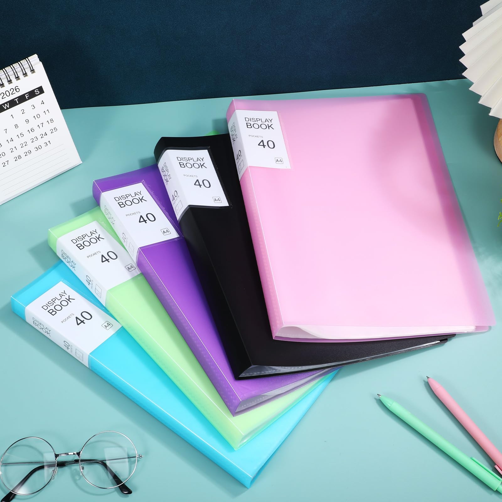 Tofficu 5piezas Carpeta con Fundas Transparentes de Plástico Organizador de Papeleo para Documentos Bolsillo de Carpeta para Material de Oficina de Arte